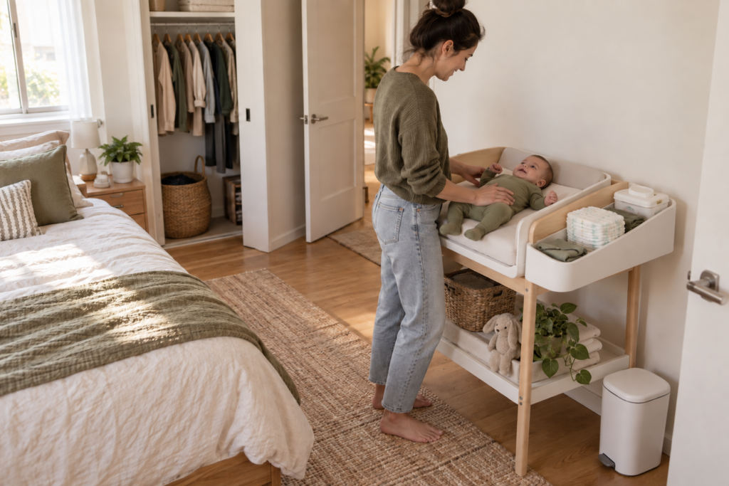 How to Set Up a Baby Changing Station in a Small Apartment With No Nursery