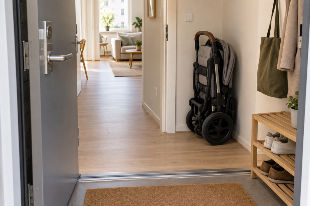 How to Store a Full-Size Stroller in a Small Apartment With No Entryway